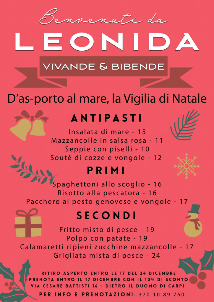 Asporto della Vigilia di Natale 2024